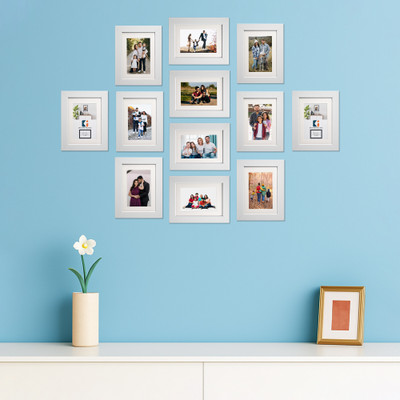 KUBER INDUSTRIES Acrylic Wall Photo Frame(White, 12 Photo(s), 6 x 8 Inches)