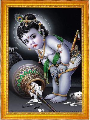 Think Tech MDF Wall Photo Frame(Grey, 1 Photo(s), Laddu Gopal 8 x 6 CM)