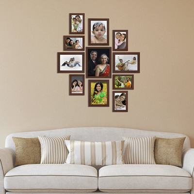Stuthi Arts Glass Wall Photo Frame(Brown, 11 Photo(s), 8x10-1 7x5-4 4x6-6)