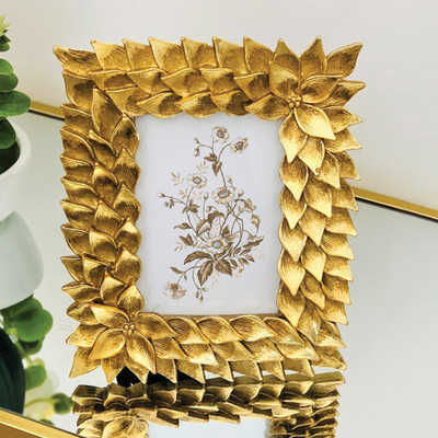 Art Street MDF Table Photo Frame(Gold, 1 Photo(s), 4x6)