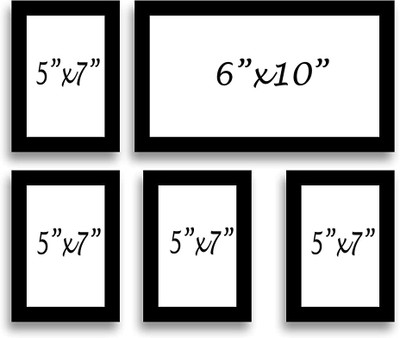 Stuthi Arts Glass Wall Photo Frame(Black, 5 Photo(s), 6x10-1, 5x7-4)