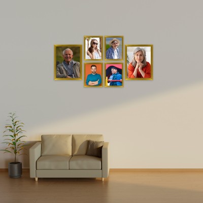 MSC ARTS Polymer Wall Photo Frame(Gold, 6 Photo(s), 6x8inch 2 Unit|4x6inch 4 Unit)