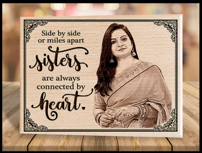 milap creation Engraved Wood Table Photo Frame(Multicolor, 1 Photo(s), 5x6 inch)