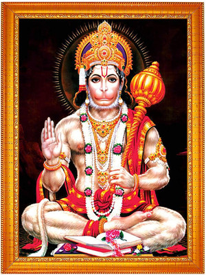 Think Tech MDF Wall Photo Frame(Brown, 1 Photo(s), Hanuman Ji 8 x 6 CM)