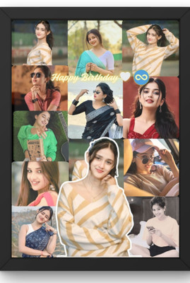 HUMTUMCREATION Wood Wall Photo Frame(Black, 13 Photo(s), Premium A4 Customized Photo Frame | Add Your Photo, Name & Message | Personalized Gift for Couples, Birthday & Home Decor Send photos on Whats-aap No (92512-82844) And Get Digital Reprint)