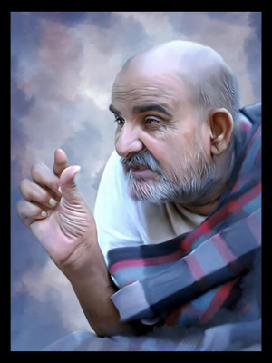 DekorVia Wood Wall Photo Frame(Black, 1 Photo(s), Neem Karoli Baba Photo Frame | Neem Karoli Painting | Gift Photo Frames | Wood Wall Photo Frame | Neem Karoli Baba Frame Digital Reprint 10 inch x 14 inch Painting (with frame))