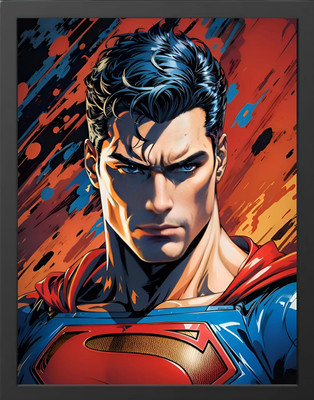 HOMYKI Acrylic Wall Photo Frame(Black, 1 Photo(s), Superman superhero Man of Steel Justice League from DC Studios Animated Picture Poster Frame, A4 size, 1/2 inch moulding)