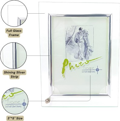 Retailia Glass Table Photo Frame(Silver, 1 Photo(s), 3.5*5)