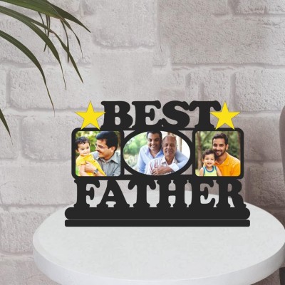 GIFT JAIPUR MDF Table Photo Frame(Black, 3 Photo(s), Birthday Fathers day gift for dad papa)