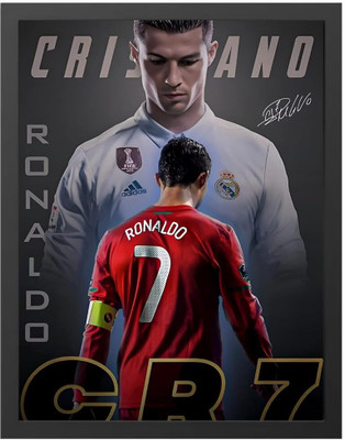 HOMYKI Acrylic Wall Photo Frame(Black, 1 Photo(s), Christiano Ronaldo Football Player Portrait Wall Art Photo Frame, A4 Size, 1/2 Inch Moulding)