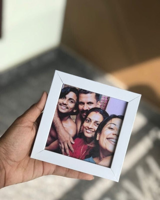 Anjil Wood Wall Photo Frame(White, 1 Photo(s), 4X4)