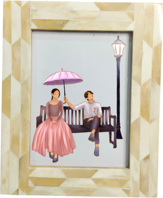 InsTook Wood Table Photo Frame(White, 1 Photo(s), L)