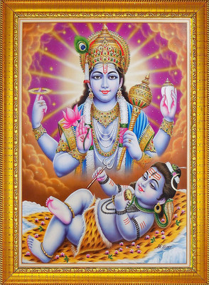DropTopDecor vishnu ji with shiv ji Religious Frame
