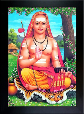 Think Tech MDF Wall Photo Frame(Orange, 1 Photo(s), Adi Shankaracharya 10x14 CM)
