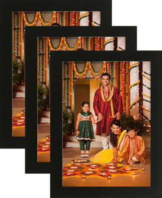 Mamry Art Creations Wood Wall Photo Frame(Black, 3 Photo(s), A4 SIZE)