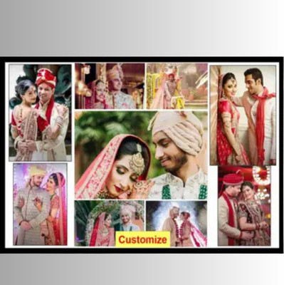 DEKOVA MDF Wall Photo Frame(Black, 9 Photo(s), Wood Wall Photo Frame Wood Customise photo frame, Send photos 6367491233 A4 Size)