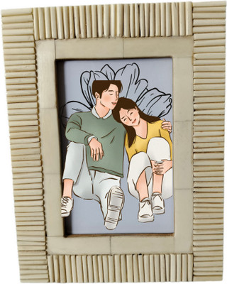 InsTook Wood Table Photo Frame(White, 1 Photo(s), S)