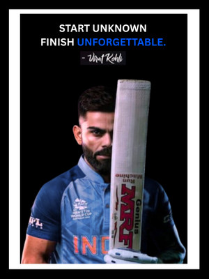 PhotoFrameWalZ Wood Wall Photo Frame(Black, 1 Photo(s), Virat kohli 1 Digital Reprint 12 inch x 9 inch Painting (With Frame))