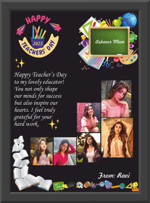 Engineers Craft Acrylic Wall Photo Frame(Black, 7 Photo(s), Send on 9509958844 -> order ID, Photos, names on this whatsapp, A4 Size (9X12 INCH))