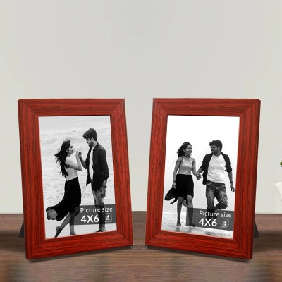 Art Street Polymer Table Photo Frame(Brown, 2 Photo(s), 4x6 Inch)