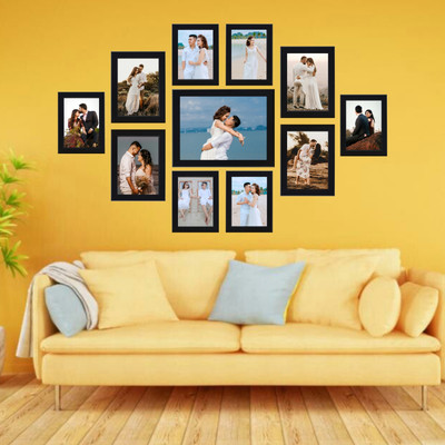 Akansha Gifting Wood Wall Photo Frame(Black, 11 Photo(s), 8x10(1), 5x7(4), 4x6(6))