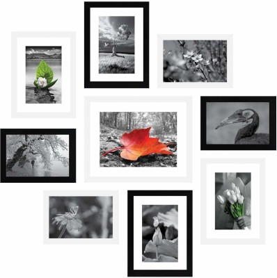 Stuthi Arts Glass Wall Photo Frame(Black, 9 Photo(s), 8x10-1M 6x8-2M 5x7-2 Black-6x8-2M 5x7-2)