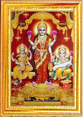 Think Tech Laxmi Ganesh ji Religious Frame