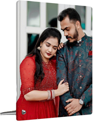 NEXEL Acrylic Table Photo Frame(White, 1 Photo(s), Personalized Family Photo Acrylic Table Top Photo for Home Décor, 6X4 inch's, Send pic whtsapp…966-7665-957)