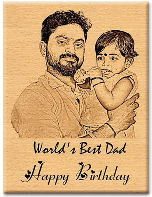 Magic Laser art Wood Table Photo Frame(Beige, 1 Photo(s), 6x8)