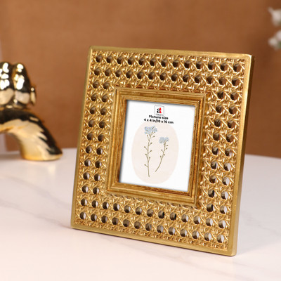 Art Street Polymer Table Photo Frame(Gold, 1 Photo(s), 10x10 cm)