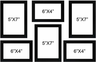 Stuthi Arts Glass Wall Photo Frame(Black, 6 Photo(s), 7x5-3 6x4-3)