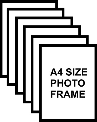 Lacuna Wood Wall Photo Frame(Black, 6 Photo(s), A4 SIZE)