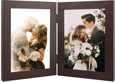 EasyGoods Glass Table Photo Frame(Brown, 2 Photo(s), HOME DECOR PHOTO FRAME SET OF 01, FRAME SIZE 4X6)