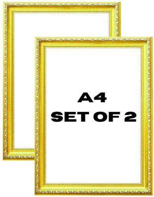 AVI ENTERPRISES Wood Wall Photo Frame(Gold, 2 Photo(s), A4)