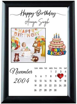 HUMTUMCREATION Wood Wall Photo Frame(Black, 1 Photo(s), Premium A4 Customized Photo Frame | Add Your Photo, Name & Message | Personalized Gift for Couples, Birthday & Home Decor Send photos on Whatsaap No (9251282844) And Get Digital Reprint)