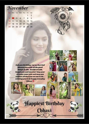 HUMTUMCREATION Wood Wall Photo Frame(Black, 15 Photo(s), Premium A4 Customized Photo Frame | Add Your Photo, Name & Message | Personalized Gift for Couples, Birthday & Home Decor Send photos on Whatsaap No (9251282844) And Get Digital Reprint)