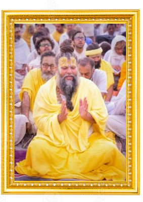 SPG FRAMING Wood Wall Photo Frame(Gold, 1 Photo(s), 14/20 INCH with frame, PEMANAND MAHARAJ JI Frame with Photo Upload for Bedroom, Living Room)