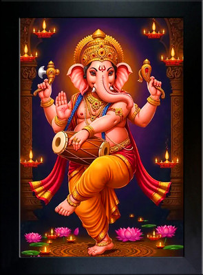 Renowned MDF Wall Photo Frame(Yellow, 1 Photo(s), Ganpati Ganesh 10x14 CM)