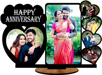 Anaya Wood Table Photo Frame(Black, 6 Photo(s), share photo on wtsap 72220 56822, 8x12 inch)