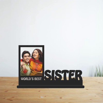GIFT JAIPUR MDF Table Photo Frame(Black, 1 Photo(s), 13 cm X 10 cm, Rakhi Rakshabandhan Birthday Return Gift for Sister Behen)