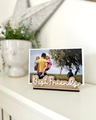 CRAFTY MARVELS Wood Table Photo Frame(Beige, 1 Photo(s), 15cmX10cm)