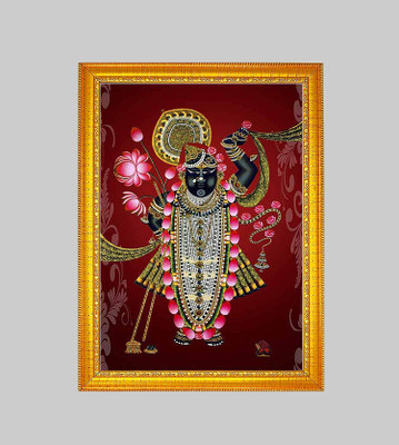 Think Tech MDF Wall Photo Frame(Maroon, 1 Photo(s), Dwarkadhish 5x7 CM)