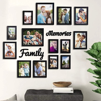 Painting Mantra Wood Wall Photo Frame(Black, 14 Photo(s), 4x6, 6x8 and 8x10 Inch)