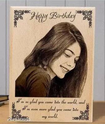 Magic Laser art Wood Table Photo Frame(Brown, 1 Photo(s), 6*4)