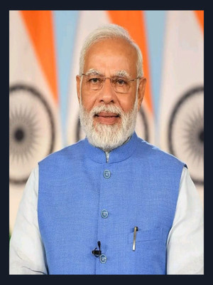 Photoframewalaz Wood Wall Photo Frame(Black, 1 Photo(s), Narendra Modi Photo Frame | Narendra Modi Poster Digital Reprint 12 inch x 9 inch Painting (With Frame) Office & Living Room, Picture Frame, Gift | A4 Size)