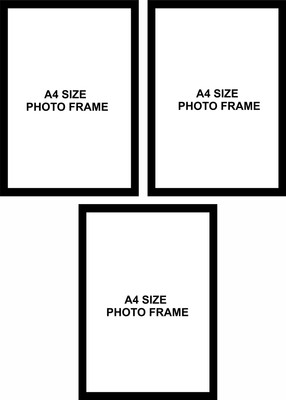 MAHITRADERS Wood Wall Photo Frame(Black, 3 Photo(s), A4)