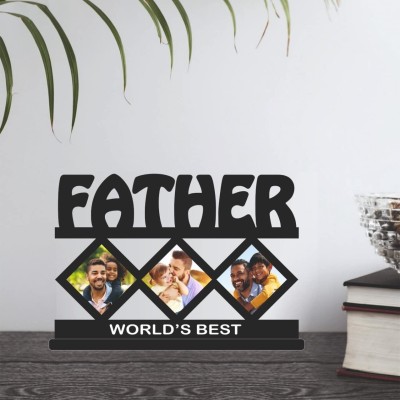 GIFT JAIPUR MDF Table Photo Frame(Black, 3 Photo(s), Birthday Fathers day gift for dad papa)