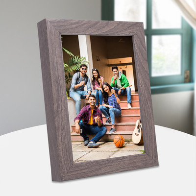 GOLDEN PEACOCK Polymer Table Photo Frame(Brown, 1 Photo(s), Grey Colour 5x7 PVC Material Rectangular Table-Top Photo frame Image size: 5x7 cm)