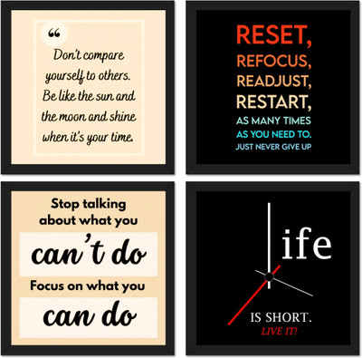Designhunar Wood Wall Photo Frame(Black, 4 Photo(s), 10x10 Inch)