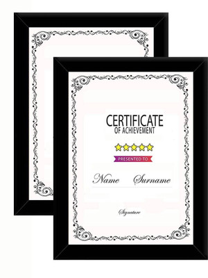 Morvi Wood Wall Photo Frame(Black, 2 Photo(s), A4)